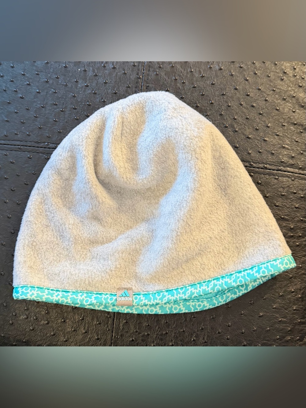 Adidas Fleece Gray & Aqua Winter Beanie Hat - Size: One Size (OS)